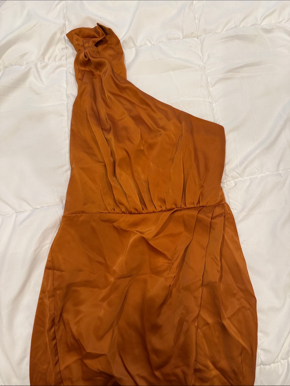 Showpo Rust Orange One-Shoulder High-Low Dress